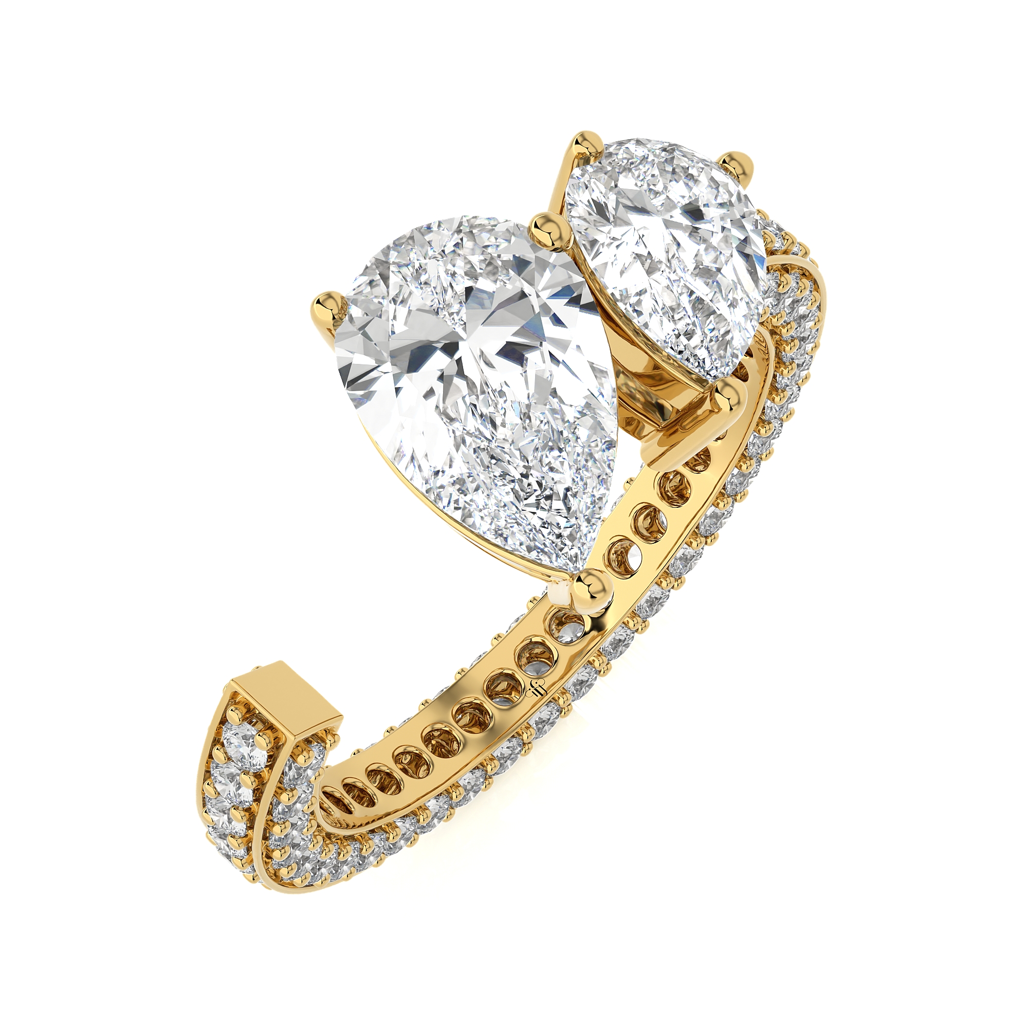The _Toi et Moi_ Pear Diamond Ring G