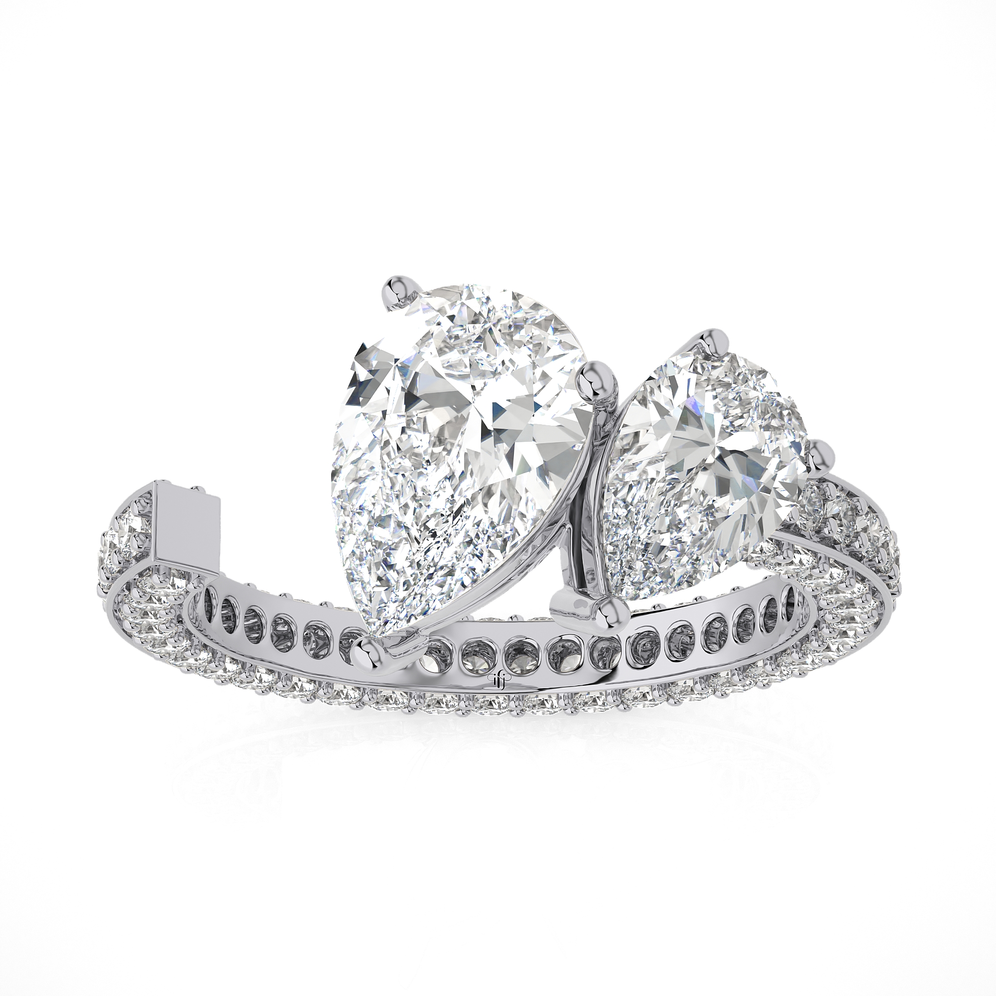 The _Toi et Moi_ Pear Diamond Ring WG 1