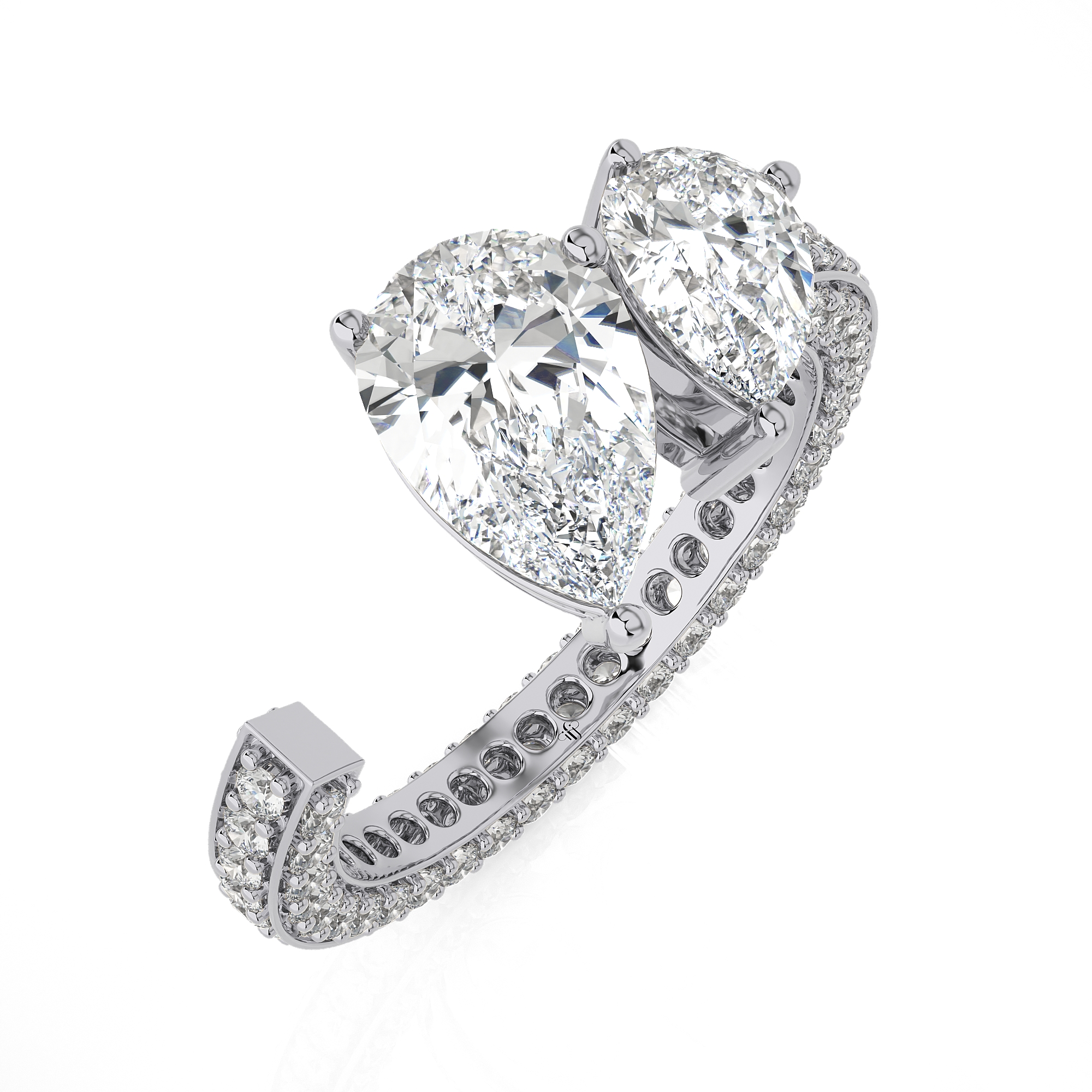 The _Toi et Moi_ Pear Diamond Ring WG 4